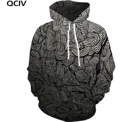 QCIV 3d Hoodies Geometry Sweatshirts men Abstract Hoodie Print Pattern Sweatshirt Printed Art 3d Printed Hooded Casual Unisex