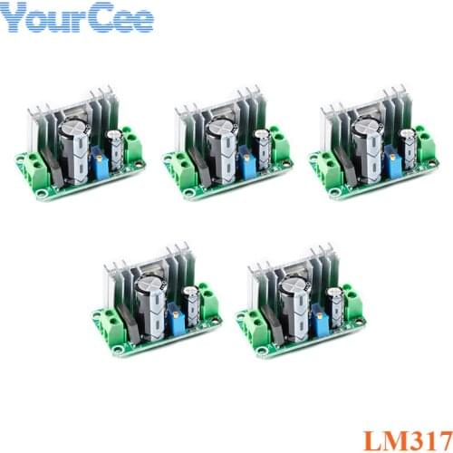 5pcs LM317 DC-DC Adjustable Converter Buck Step Down Circuit Board Module DC DC Linear Regulator Power Supply Rectifier Filter