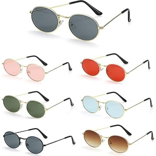 1PC Oval Sunglasses Vintage Gold Silver Frame Gradient Mirror Sun Glasses Unisex Punk UV400 Protection Shades Streetwear Glasses