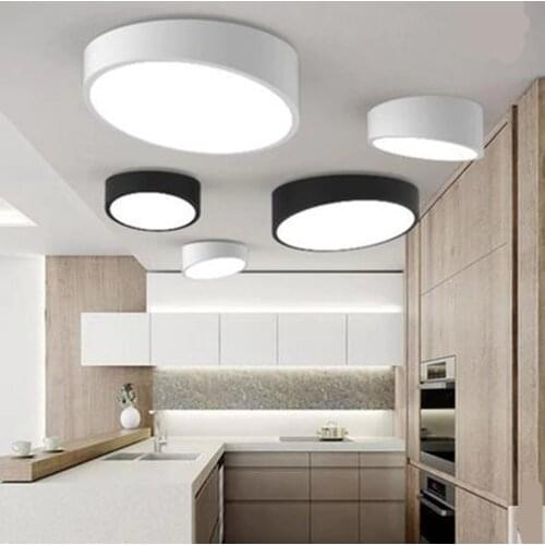 Modern Fashion Black/White Geometry Bevel Iron Acryl Led Ceiling Light for Balcony Bedroom Entrance 1244