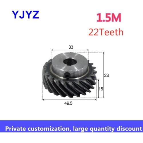 Helical gear 1.5M 22 teeth Inner hole 10 12 15mm for motor shaft cnc machine