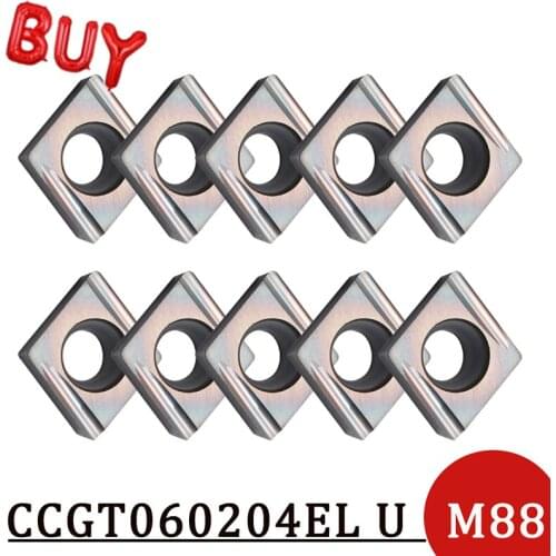 High Quality CCGT060204EL U M88 Carbide Inserts Internal Turning Tool Blades CNC Lathe Cutter Tools use for Stainless steel