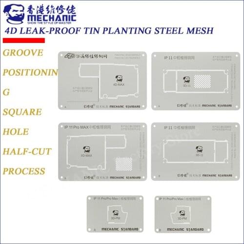 MECHANIC 4D-X Leakproof Plant Tin Template For iPhone 11 Pro Max X XS MAX Motherboard NAND Middle Layer 3D BGA Reballing Stencil