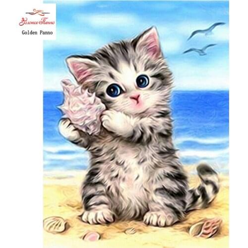 GOLDEN PANNO Diamond Painting Full Square 5D Diy Daimond Embroidery Diamant Mosaic Sale Displasy Broderie Diamant Cat 12