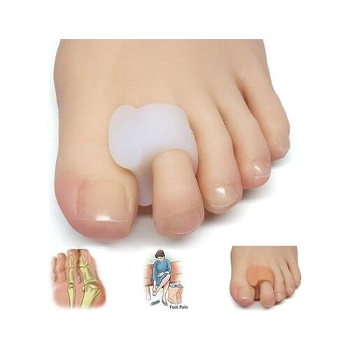 2pcs Soft Silicone Gel Toe Separator Spacers Toes Thumb Corrector Foot Care Tool
