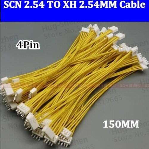 500pcs Hot Sale SCN 2.54 TO XH 2.54MM 4Pitch 4-Pin double Connector with Wire 150mm 4pin double head
