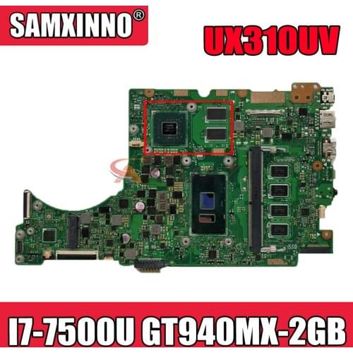 Akemy UX310UV Laptop motherboard for ASUS UX410UQK (14 inch) UX410U UX310U original mainboard 4GB-RAM I7-7500U GT940MX-2GB
