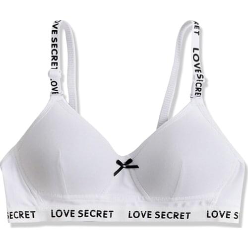 Girls Bra Underwear Big Girls Cotton Brassiere Training Puberty Young Teens Teenage Summer Hipster Students 12-18Y Years Old