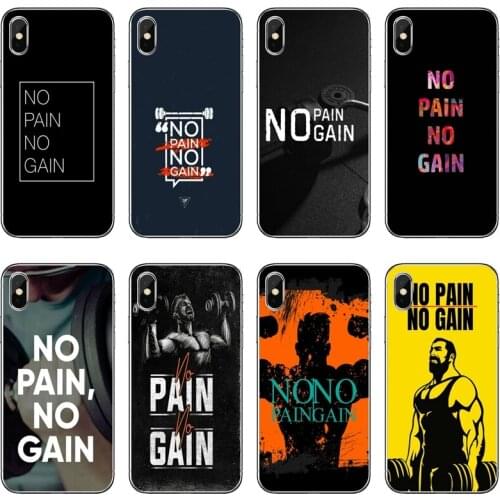 No Pain No Gain Gym Accessories Phone Case For Huawei P30 P20 Pro P10 P9 P8 Lite Y5 Y6 Y7 Y9 P Smart Plus 2018 2019