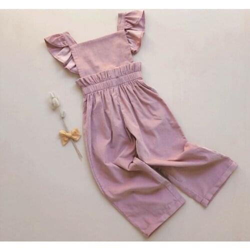 0-4T Toddler Kid Baby Girl Clothes Sleeveless Ruffle Romper Elegant Cotton Plain Jumpsuit Cute Lovely Sweet Summer Outfit