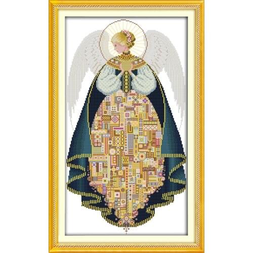 Angel (3) cross stitch kit DIY hand embroidery set craft handmade needlework cross-stitching DMC color Dreamfounder