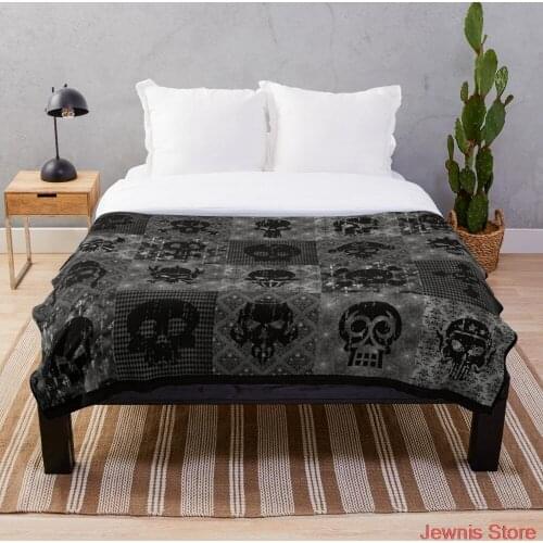 Skull Collage Throw Blanket Home Textile polar microfiber blanket cover the bed 200x230cm sofa blanket small blanket for kids