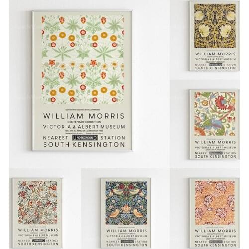 William Morris print, Art Nouveau wall art, William Morris exhibition poster, vintage floral print, vintage floral wall art