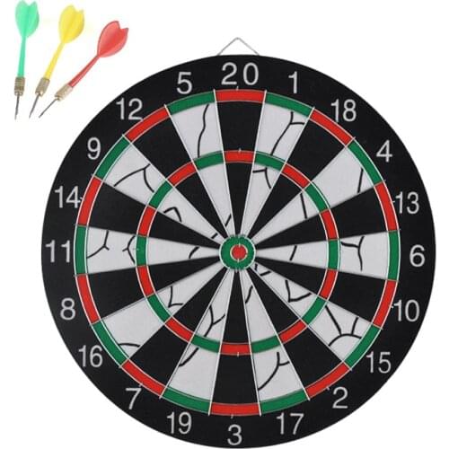 Professional 12" 15'' Flocking Dartboard Double-sided Dart Board with 6 Darts Set Fitness Entertainment Games Adult Kids Inhouse