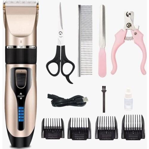 Professional Pet Dog Hair Trimmer Animal Grooming Clippers Rechargeable Clipper Comb Scissors Pet Grooming Tool