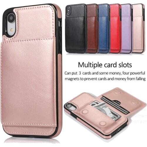 Shockproof Leather Case for iPhone XR X XS 12 11 Pro Max Wallet Card Back Cover for iPhone SE 2020 6 6S 7 8 Plus 5 5S Coque Etui