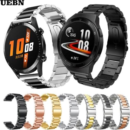 UEBN 20mm 22mm Stainless Steel Replacement Band For HUAWEI WATCH GT 2 42mm 46mm strap HONOR Magic 2 Watch 2e Bracele bands