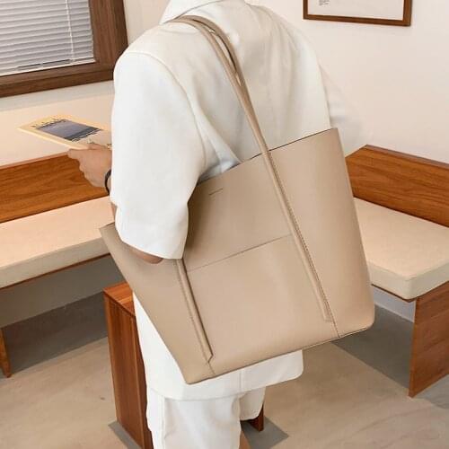 Women big totes Luxury brand design Female Handbags large capacity composige bags High capacity PU Leather ladies hand bag khaki