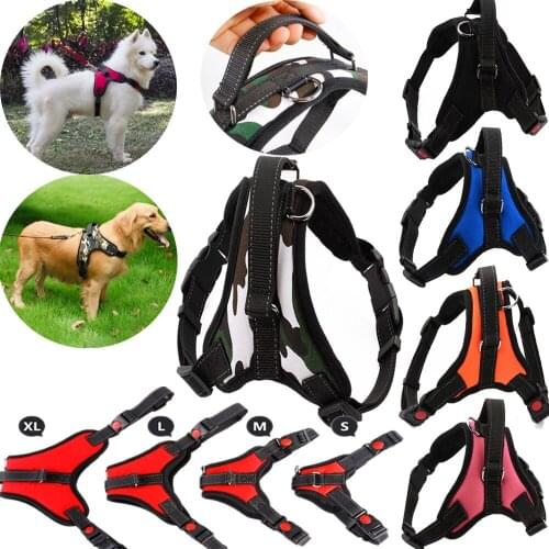 50Pcs/Lot Pet Dog Harness Soft Adjustable Harness Walk Out Hand Strap Vest Collar