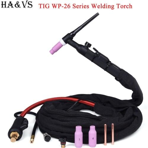 WP26 WP26FV WP26F TIG Welding Torch Gas-Electric Integrated Red Hose 4M 35-50 Euro Connector 13FT Air Cooled