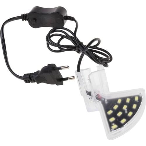 EU 100-240V LED Clip-on Fish Tank Aquarium Lighting Bulb White Light