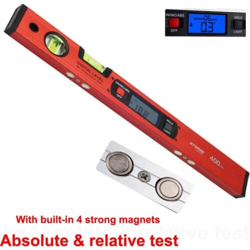 Red color Digital Protractor Angle Finder electronic Level 360 degree Inclinometer with Magnets Level angle slope Ruler 400mm