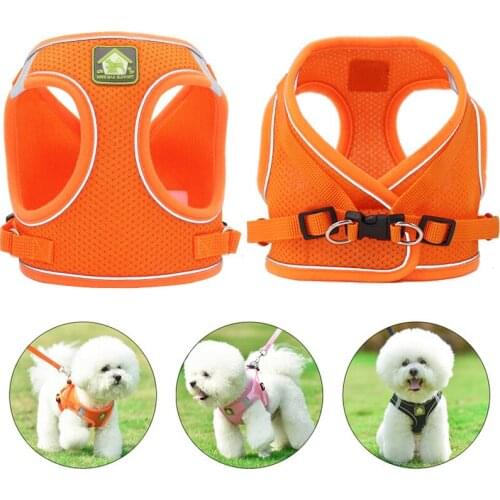 Breathable Mesh Puppy Dog Harness And Leash Set Super Light Soft Dog Harness Puppy Cat Vest For Pug Bulldog Cat Dog Accessories