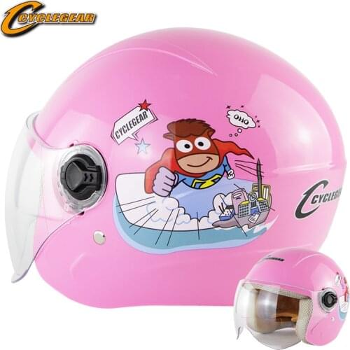 Full Season Children Motorcycle Open Face Helmets Kids Safety Caps with Visor Cyclegear CG305