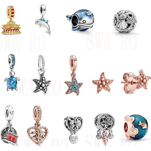 2020 Summer New S925 Sterling Silver Personalized Marine Series Pendant, Charming High-quality Original 1:1 Diy Womens Jewelry