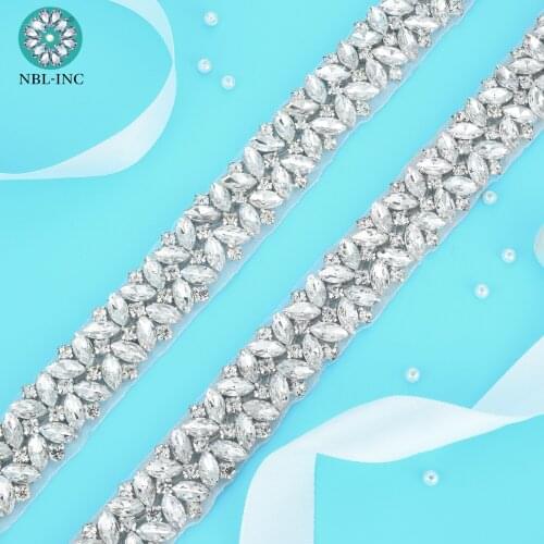 10 yards) Wholesale bridal silver wedding crystal rhinestone applique trim sew on iron on for wedding evening dress WDD1138