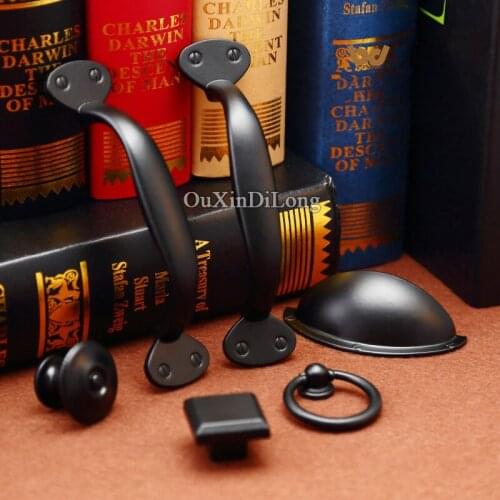 Classic Black 2PCS European Kitchen Cabinet Door Handles Cupboard Wardrobe Dresser Drawer Wine Cabinet Pulls Handles and Knobs