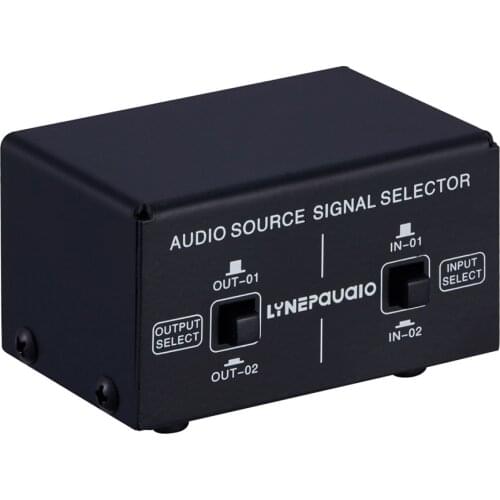 2 in 2 out audio source signal selection switcher earphone speaker switcher manual switch output lossless