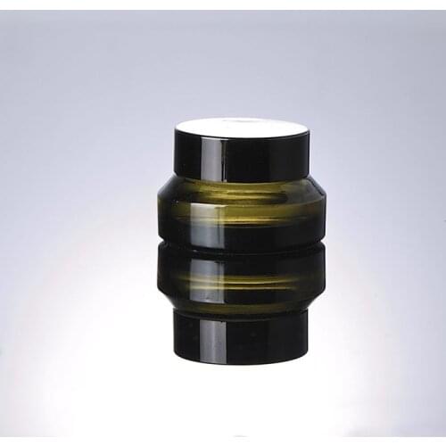 20Pcs or 50pcs Green Glass Cosmetic Jar Bottle With Black Lid for Concealer Cream Glass Eye Cream Jars Small Black Glass Jar 15g