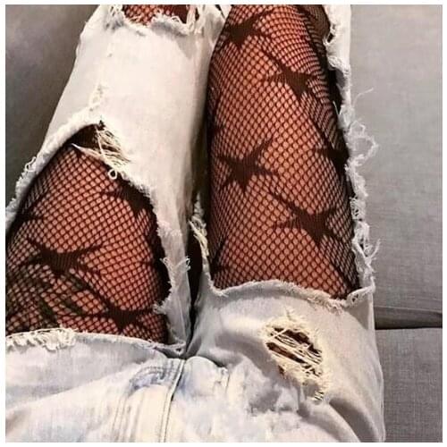 2019 Sexy Stocking Star Elastic Body stocking Fashion Pantyhose Stockings Black Thigh Highs Fishnet Stockings