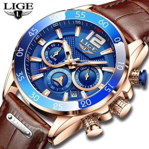 2021 Mens Watches LIGE Top Brand Sports Watch For Men Quartz Clocks Man Casual Military Waterproof Wrist Watch Relogio Masculino