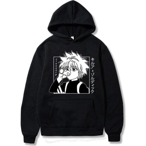 2021 Japanese Anime Funny Killua Eyes Killua HxH Hoodies Winter Japan Style Hunter X Hunter Sweatshirts Streetwear for Women/men