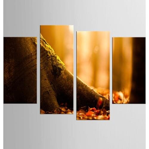 4 Pieces Autumn tree Painting Modern Home Wall Decor Canvas Picture Art HD Print Painting On Canvas Artwor Print Modern Painting