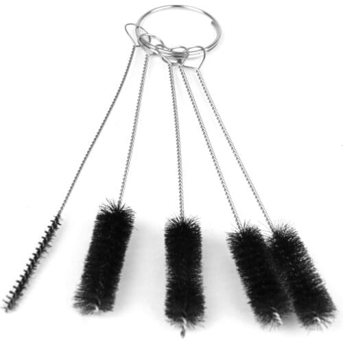 5pcs Wire Machine Grip Nozzle Tip Cleaning Brushes Set For Glasses Bottle Nylon Cleaning Tube Brushes Wire Brush Pipe Cleaner