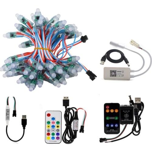 50Pcs 12mm WS2811 IC RGB Full Color Pixel USB LED Light Module WiFi bluetooth Digital Addressable 5V Waterproof String Lamp DC5V