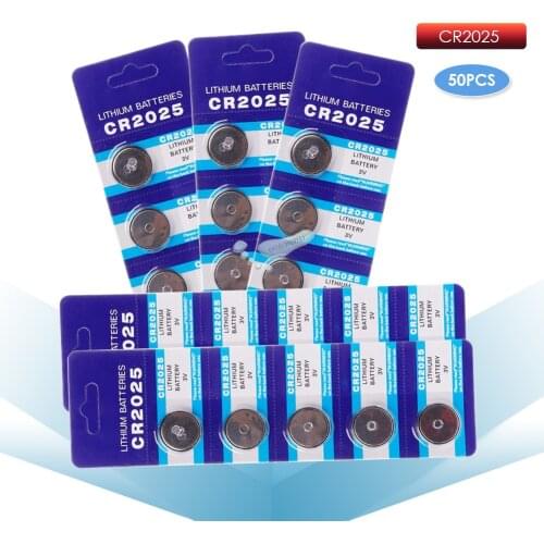 Kpay 50pcs CR2025 Button Batteries CR2025 BR2025 DL2025 Cell Coin Li-lon Battery 3V CR 2025 Watch Electronic Toy Remote Car Key