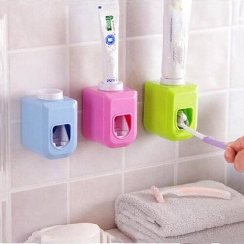 1pc New Automatic Toothpaste Dispenser Wall Mounted Toothpaste Squeezer Tooth Paste Wall Mount Rack Bathroom Toothpaste Holder
