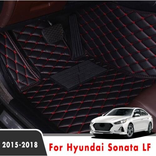 For Hyundai Sonata LF 2018 2017 2016 2015 Car Floor Mats Interior Leather Carpets Auto Accessories Styling Custom Rugs Protect