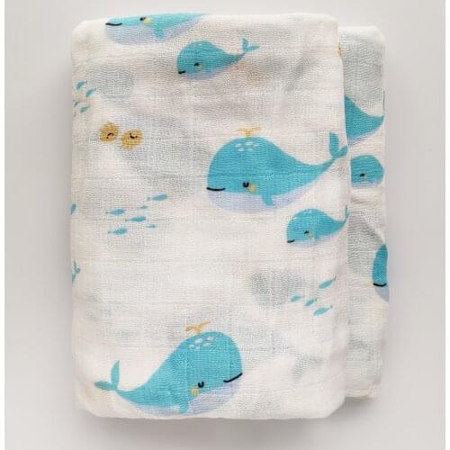 Bamboo Cotton Muslin Swaddle Wrap Baby Blanket Newborn Infant Beautiful Print Blanket