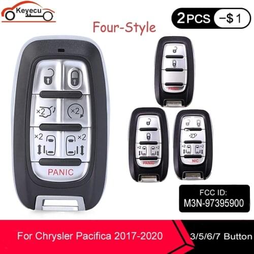 KEYECU 3 / 5 / 6 / 7 Button Remote Car Key Shell Case Housing For Chyrsler Pacifica 2017 2018 2019 2020, FCC ID : M3N-97395900