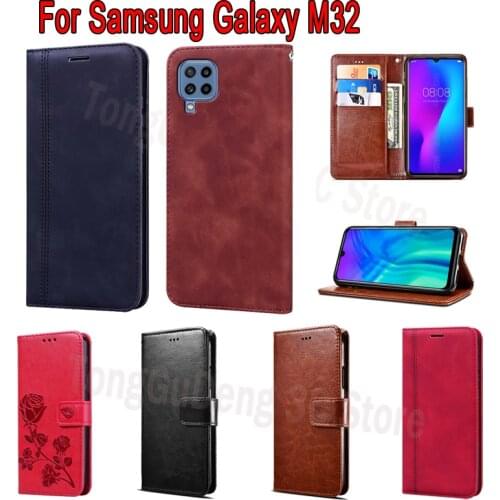 Flip Book For Samsung Galaxy M32 Case SM-M325F SM-M325FV Wallet Leather Phone Protective Shell Etui Cover On Samsung M32 чехолна