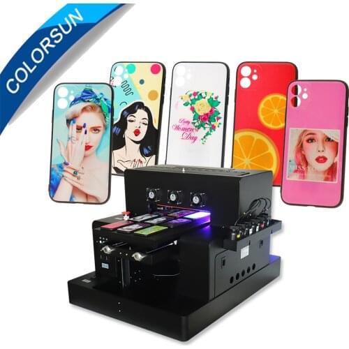 Colorsun Automatic A3 UV Flatbed Printer with bottle holder for Phone case Cylinder UV printer for glass acrylic metal printer