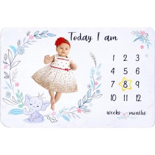 Baby Soft Flannel Photography Monthly Photo Newborn Children Milestone Blanket 425F