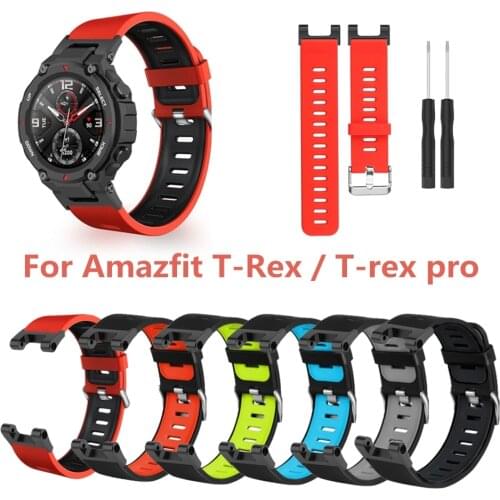Two-color Sports Wristband Silicone Watch Strap for Huami Amazfit T-Rex / T-Rex Pro