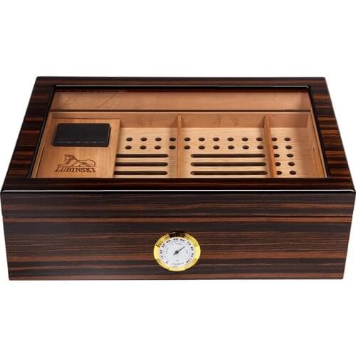 Double-Layer Large-Capacity Cedar Cigar Humidor Cigarettes Box Gadget for Men