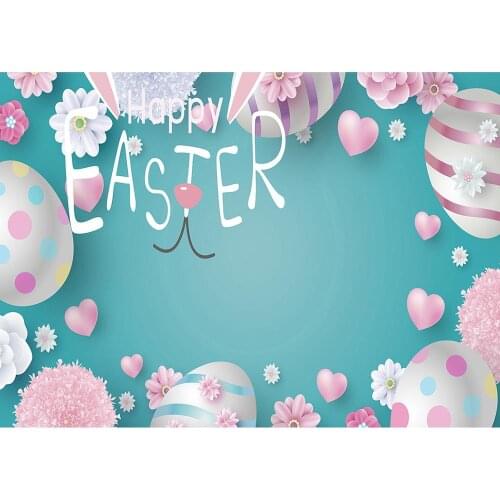 Pink Hearts Easter Eggs Photography Backdrops Computer Printed Background for Baby Children Home Party Photocall Photo Studio